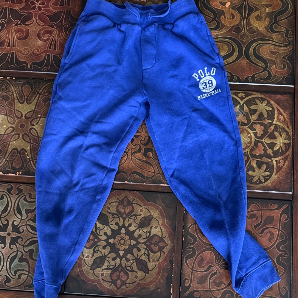 Polo by Ralph Lauren Royal Blue Kids Sweatpants with Basketball Logo